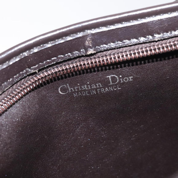 Christian Dior Trotter Canvas Shoulder Bag Brown Gold Auth 130355