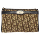 Christian Dior Trotter Canvas Shoulder Bag Brown Gold Auth 130355-13