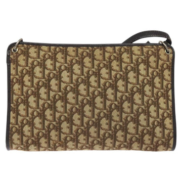 Christian Dior Trotter Canvas Shoulder Bag Brown Gold Auth 130355 - 0