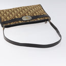 Christian Dior Trotter Canvas Shoulder Bag Brown Gold Auth 130355-7
