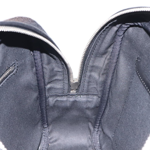 BURBERRY Nova Check Shoulder Bag Wool Leather Black Silver Auth 130359