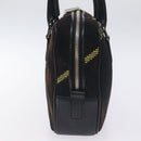 BURBERRY Nova Check Shoulder Bag Wool Leather Black Silver Auth 130359-3