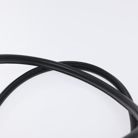 BURBERRY Nova Check Shoulder Bag Wool Leather Black Silver Auth 130359