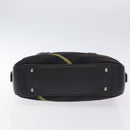 BURBERRY Nova Check Shoulder Bag Wool Leather Black Silver Auth 130359-5