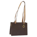 CELINE Macadam Canvas Shoulder Bag PVC Brown Gold Auth 130361-1