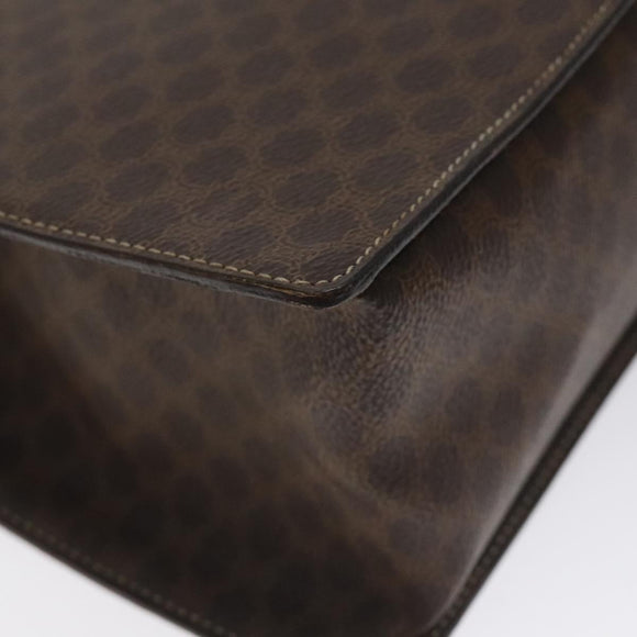 CELINE Macadam Canvas Shoulder Bag PVC Brown Gold Auth 130361