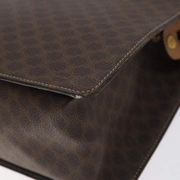 CELINE Macadam Canvas Shoulder Bag PVC Brown Gold Auth 130361