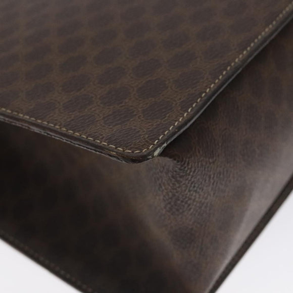 CELINE Macadam Canvas Shoulder Bag PVC Brown Gold Auth 130361