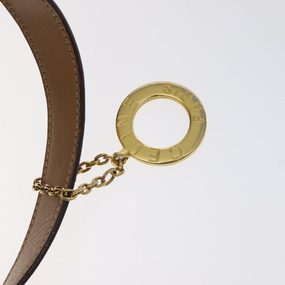 CELINE Macadam Canvas Shoulder Bag PVC Brown Gold Auth 130361