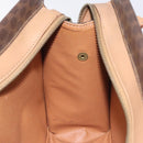 CELINE Macadam Canvas Shoulder Bag PVC Brown Gold Auth 130361-19