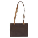 CELINE Macadam Canvas Shoulder Bag PVC Brown Gold Auth 130361-2