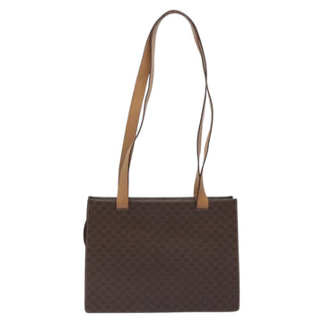 CELINE Macadam Canvas Shoulder Bag PVC Brown Gold Auth 130361 - 0