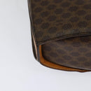 CELINE Macadam Canvas Shoulder Bag PVC Leather Brown Gold Auth 130364-15