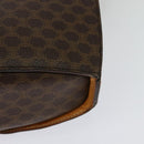 CELINE Macadam Canvas Shoulder Bag PVC Leather Brown Gold Auth 130364-16