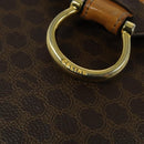 CELINE Macadam Canvas Shoulder Bag PVC Leather Brown Gold Auth 130364-17