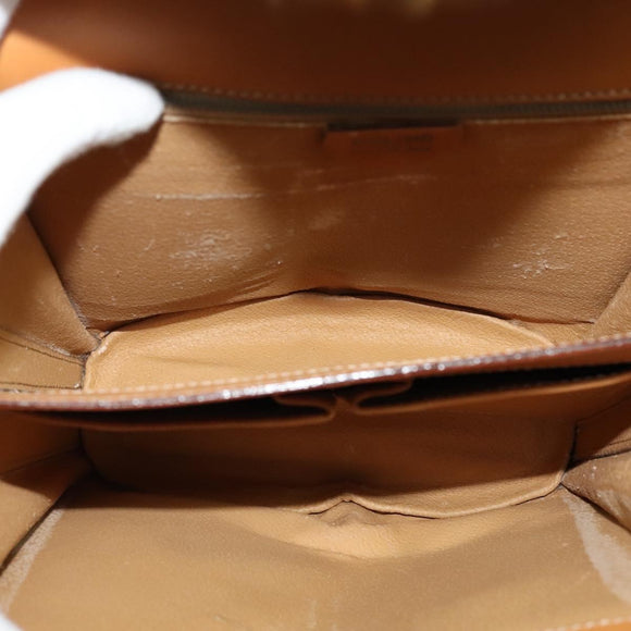 CELINE Macadam Canvas Shoulder Bag PVC Leather Brown Gold Auth 130364