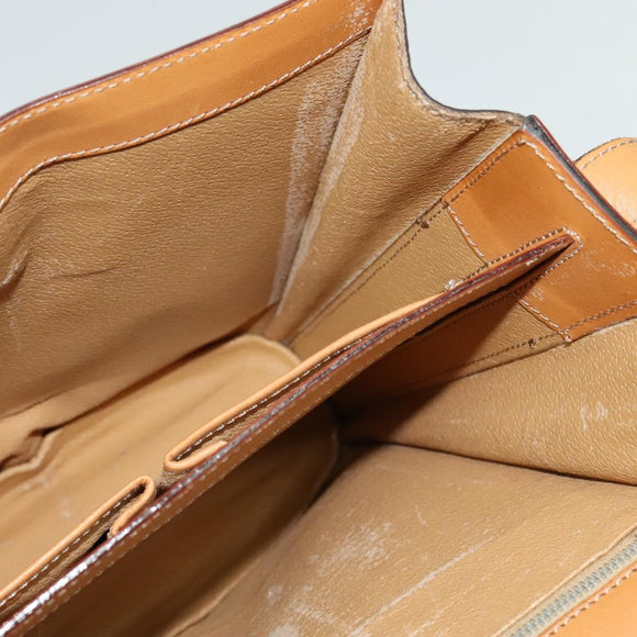 CELINE Macadam Canvas Shoulder Bag PVC Leather Brown Gold Auth 130364