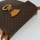 CELINE Macadam Canvas Shoulder Bag PVC Leather Brown Gold Auth 130364-6