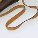 CELINE Macadam Canvas Shoulder Bag PVC Leather Brown Gold Auth 130364-7