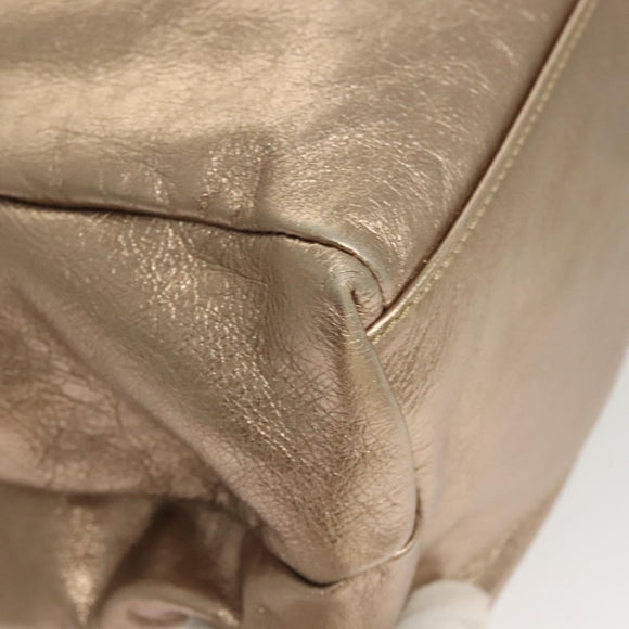 Salvatore Ferragamo Vala Hand Bag Leather 2way Gold Auth 130369