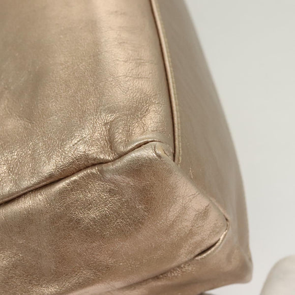 Salvatore Ferragamo Vala Hand Bag Leather 2way Gold Auth 130369