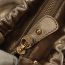 Salvatore Ferragamo Vala Hand Bag Leather 2way Gold Auth 130369-10