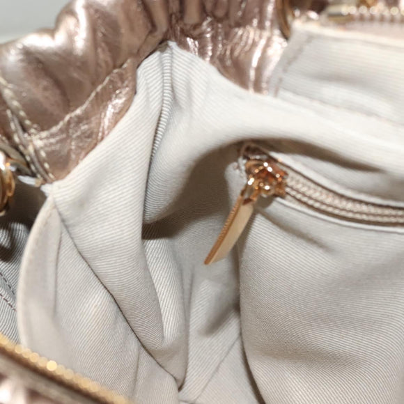 Salvatore Ferragamo Vala Hand Bag Leather 2way Gold Auth 130369