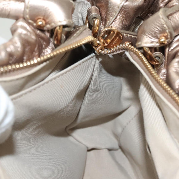 Salvatore Ferragamo Vala Hand Bag Leather 2way Gold Auth 130369