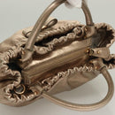 Salvatore Ferragamo Vala Hand Bag Leather 2way Gold Auth 130369-6