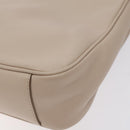 Salvatore Ferragamo Chain Gancini Shoulder Bag Leather Beige Gold Auth 130371-15