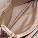 Salvatore Ferragamo Chain Gancini Shoulder Bag Leather Beige Gold Auth 130371-11