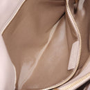 Salvatore Ferragamo Chain Gancini Shoulder Bag Leather Beige Gold Auth 130371-21