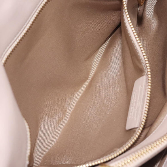 Salvatore Ferragamo Chain Gancini Shoulder Bag Leather Beige Gold Auth 130371