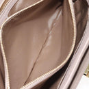 Salvatore Ferragamo Chain Gancini Shoulder Bag Leather Beige Gold Auth 130371-22