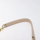 Salvatore Ferragamo Chain Gancini Shoulder Bag Leather Beige Gold Auth 130371-8