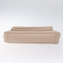 Salvatore Ferragamo Chain Gancini Shoulder Bag Leather Beige Gold Auth 130371-5