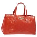 LOUIS VUITTON Monogram Vernis Wilshire PM Bag Orenge Sunset M93644 Auth 130399-1