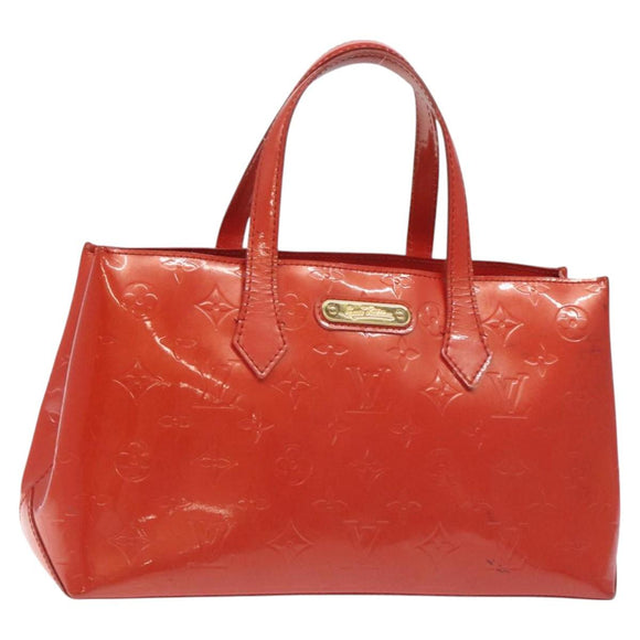 LOUIS VUITTON Monogram Vernis Wilshire PM Bag Orenge Sunset M93644 Auth 130399