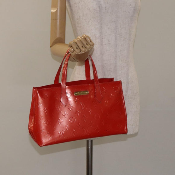 LOUIS VUITTON Monogram Vernis Wilshire PM Bag Orenge Sunset M93644 Auth 130399