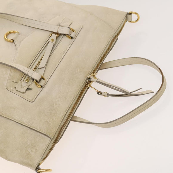 LOUIS VUITTON Monogram Empreinte Lumineuse PM Bag 2way White M93411 Auth 130404