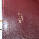 CELINE C Sulky Shoulder Bag Canvas Leather Red Gold Auth 130407-16