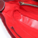 CELINE C Sulky Shoulder Bag Canvas Leather Red Gold Auth 130407-19