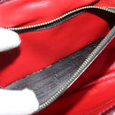 CELINE C Sulky Shoulder Bag Canvas Leather Red Gold Auth 130407-20