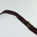 CELINE C Sulky Shoulder Bag Canvas Leather Red Gold Auth 130407-8