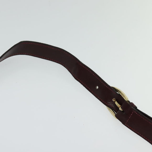 CELINE C Sulky Shoulder Bag Canvas Leather Red Gold Auth 130407