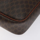 CELINE Macadam Canvas Shoulder Bag PVC Leather Brown Gold Auth 130409-17