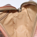 CELINE Macadam Canvas Shoulder Bag PVC Leather Brown Gold Auth 130409-20