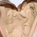 CELINE Macadam Canvas Shoulder Bag PVC Leather Brown Gold Auth 130409-21