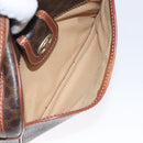 CELINE Macadam Canvas Shoulder Bag PVC Leather Brown Gold Auth 130409-22