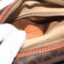 CELINE Macadam Canvas Shoulder Bag PVC Leather Brown Gold Auth 130409-12